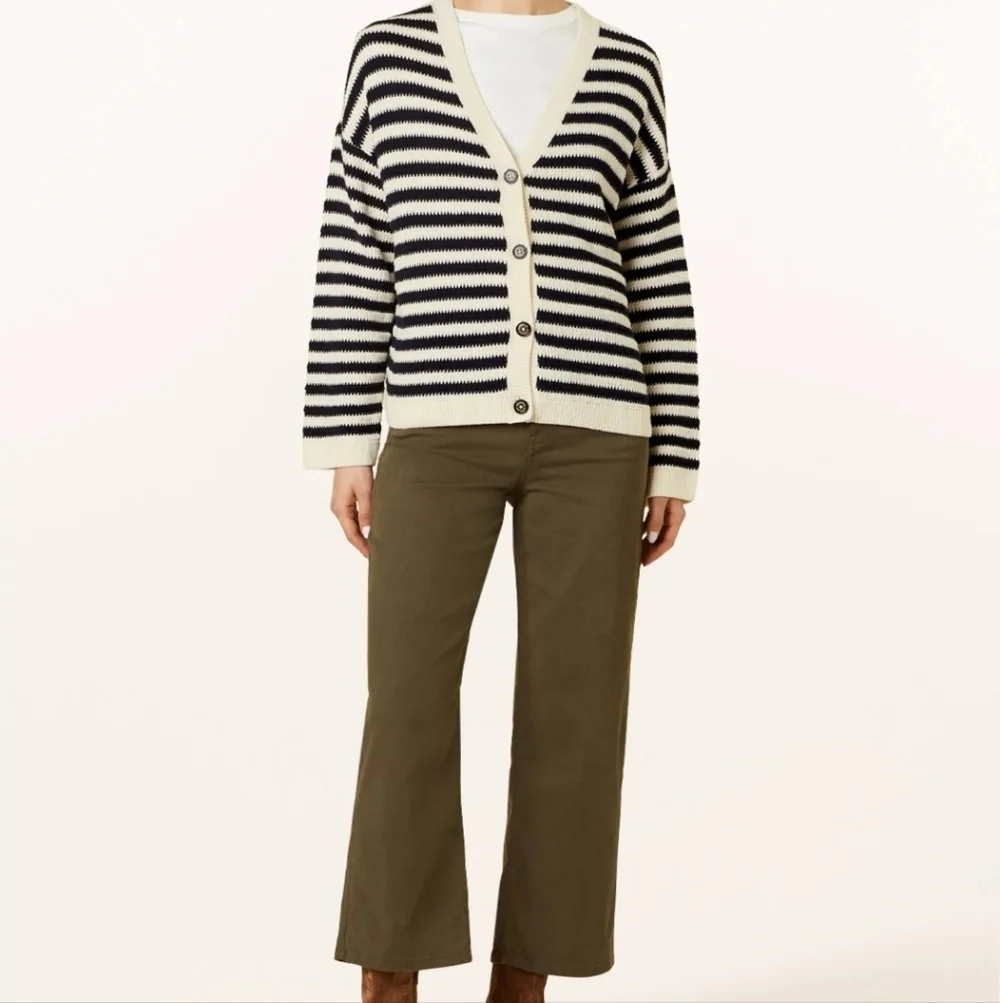 Barbour Sandgate Knitted Cardigan Women's Multi Stripe  Size 6 - Picture 4 of 16